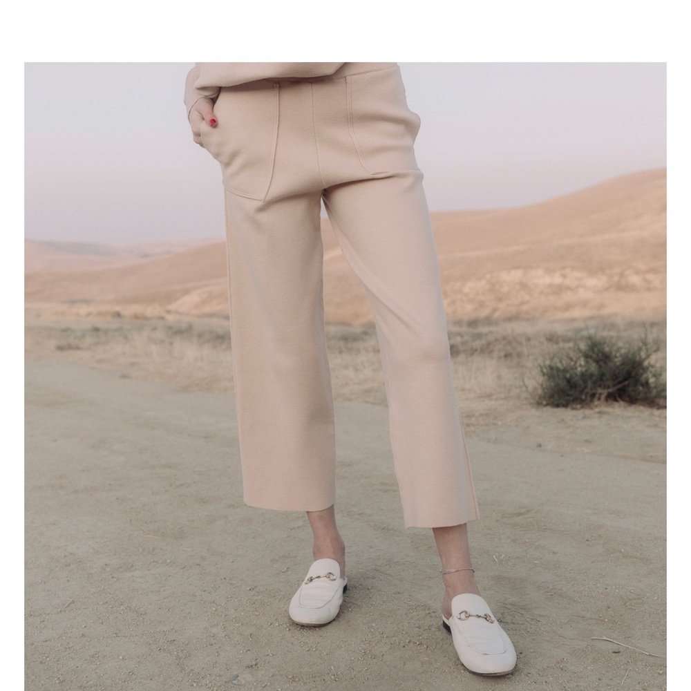 ellandemm Cream Wide Leg Lounger Pant